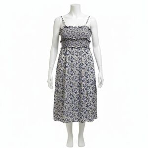 Trixxi Blue and White Floral Midi Dress